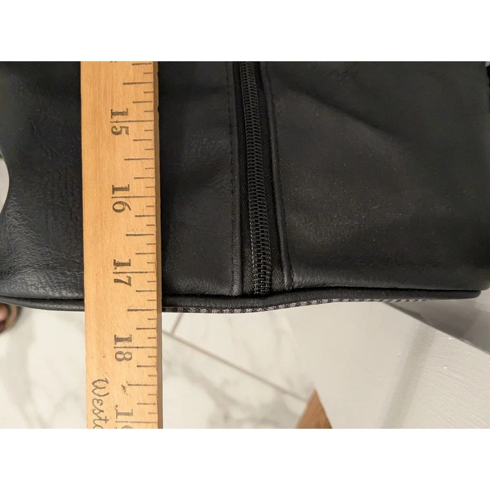 John Varvatos Mono Duffel‎ Bag Men's Striped Black Travel Gym Carry On Gift Bag
